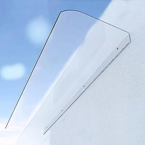 HanDpi Invisible Front Door Outdoor Patio Awning Canopy,Entry Awning,Arched Sun Canopy,Window Awning Rain Shelter Cover,Transparent Polycarbonate Cover,UV Rain Snow Protection Shelter (50x200cm/20