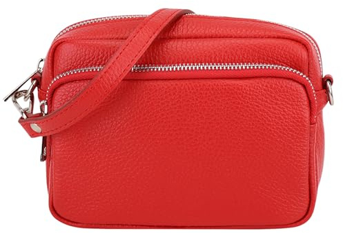 SH Leder Echtleder Umhängetasche Clutch kleine Tasche Abendtasche Alltagstasche mit Verstellbar Schultergurt 18x13cm Pia G394