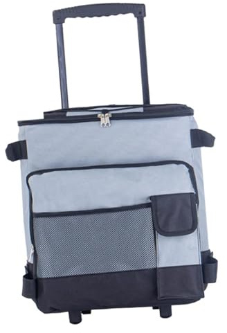 Picknicktasche mit Rollen, Trolley, Lunch-Tasche, tragbarer Trolley, Picknicktasche, multifunktionaler Trolley mit Griff, großes Fassungsvermögen, geeignet für Picknick, Camping, Grillen, Angeln