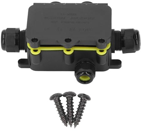 Segrehy 5 Way Junction Box Plastic Casing IP68 Water Resistant External Junction Box for Outdoor and Landscape Lighting 450V Robust Construction with Premium PA66 Plastic Shell and