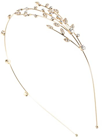 HAPINARY Bandeau à Strass Élégant en Alliage Doré, Accessoire Cheveux Femme Confortable et Délicat pour Mariage et Fêtes, Design Branche Unique et Mode