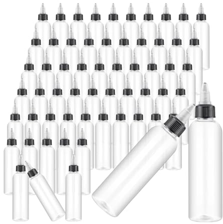 Fangxuee 100 Flacons Souples en Plastique de 113 Ml, Flacons Vides pour Huiles Capillaires avec Bouchon à Vis pour Huiles Essentielles
