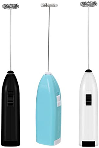 Lot de 3 agitateurs électriques portatifs en résine époxy à piles en acier inoxydable pour œufs et lait, mousseur à café, outil de cuisson pour milkshakes en poudre