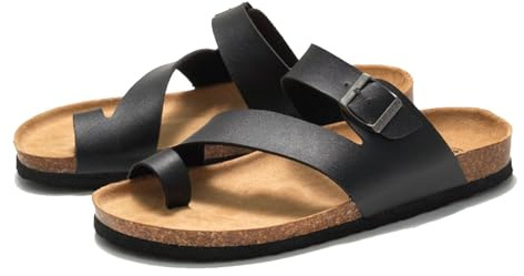 Yytcsjz Orthopädische Sandalen Für Herren, Herren-Sandalen Mit Kork-Zehenclip Und Orthopädischer Ballenzehen-Korrektur, Sommerschuhe Mit Verstellbarem Metallschnallenriemen, Für Linderung