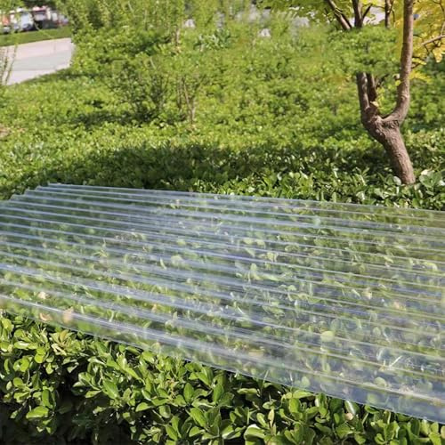 Placa de Iluminación Frp de 1.5mm,Paneles de Techo Corrugado,Panel para Tejado Protección Uv,Chapa Tejado Exterior de Paredes,Fácil De Cortar,para Invernaderos,Cocheras (0.9x0.8m/35x31in)