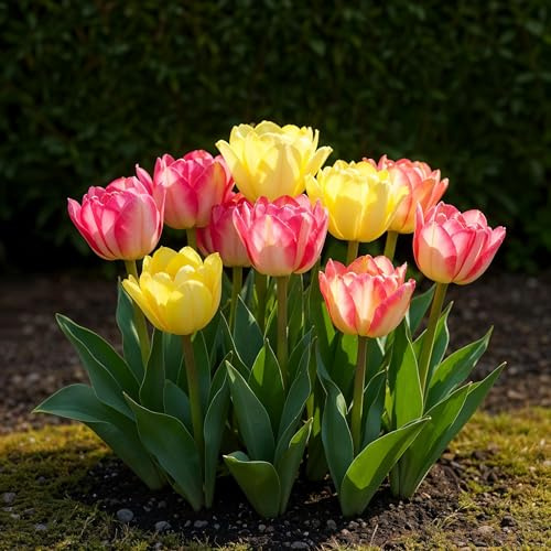Bulbes à fleurs - Tulipe 'Foxtrot mix' - Couleurs variées - 12 pièces - Taille du bulbe 11/12-20-50cm - Ø5cm - Plante de jardin - Multideal