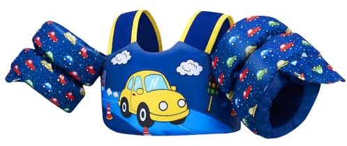 Gogokids Baby Schwimmweste mit Schwimmflügeln für 15-30 kg, EN 13138-1 Zertifizierte Schwimmhilfe für Kinder von 2-6 Jahren, Schwimmnudel für Kleinkinder mit Armflügeln für Pool, Strand & Schwimm