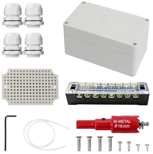 HECHKJ Anschlussdose, 100 × 68 × 50 mm, ABS Kunststoff Abzweigdose Klein, IP66 Schutzart, Aufputz Verteilerdose, mit Montagesatz, für Kabel mit Durchmesser von 4-8 mm