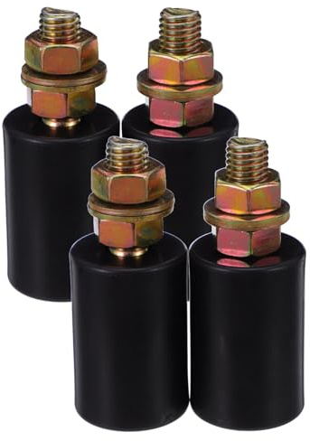 DECOMELODY Kit 4 Pièces Poulies en Nylon pour Portail Coulissant Électrique Noir, Structure Résistante à L'usure, Anti-vibrations, pour Maintenance et Remplacement