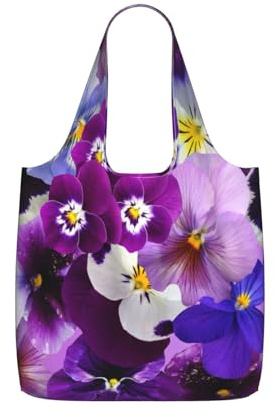 YWPCOIUYB Pensamiento gráfico Flores de primavera de Pascua,Bolsas de compras reutilizables, bolsas de supermercado plegables, bolsas de gran capacidad