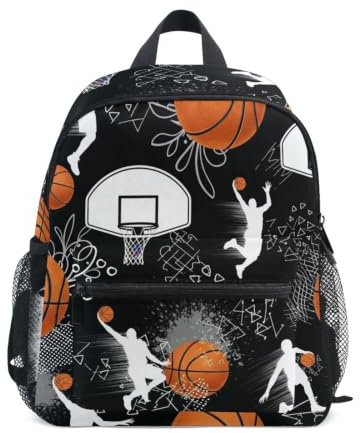 Ryggsäck för småbarn flickor pojkar, basket coola svarta barnryggsäckar, Basket cool svart, Small, Coola ryggsäckar för fotboll