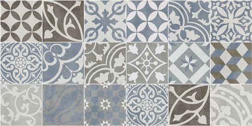 VINILIKO, Tapis en Vinyle, Antique, Bleu, 50 x 140 cm