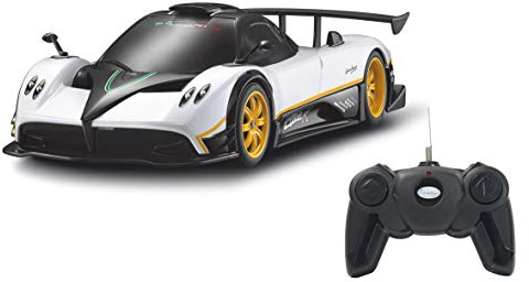 JAMARA 405143 – Pagani Zonda R 1:24 40 MHz – RC bil, officiellt licenserad, upp till 1 timmars restid vid ca. 9 km/h, perfekt återbildade detaljer, högkvalitativt utförande, vit