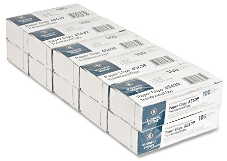 Business Source Paper Clips, Jumbo, .041 Wire Gauge, 1000/ Pack, 41 Mile (65639)