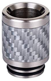 Wolfteeth 2019 Fibra de carbono Más 810 Boquilla de Punta de Goteo Acero inoxidable para atomizador RDA cigarrillo electrónico Sin Nicotina Ni Tabaco 124302 Blanco