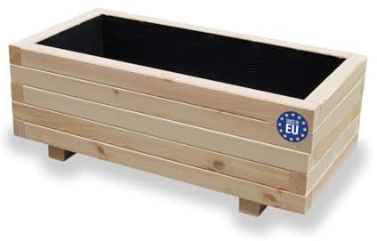 alfalux Hochbeet 80 x 40 x 30H cm Blumenkasten aus Holz Pflanzkübel Garten Balkon Terrasse Pflanzkasten 80KAN4030