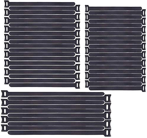 CZ Store Sujetacables |Pack 50 |✮GARANTÍA DE POR VIDA✮- 20x20cm, 20x15cm, 10x30cm- Correas de Nylon con Gancho y Bucle, Hebilla de Plástico - Organizadores Cables Ordenador, Auriculares