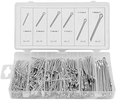 Oumefar 555 teilig/Satz Splint Splint Sortiment Sortiment Metall Splinte Langer Splint Mechanische Anhängerkupplung Haartraktor Befestigungsclip Kit mit Aufbewahrungsbox