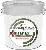 Alcas Italia Pittura antimuffa per interni lavabile bianca per interni antibatterica Antimicotica Asettica SANAX (1, 4 Litri)