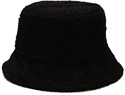 BYNYXI Damen Fischerhut Plüsch Winter Eimerhut Flauschige Bucket Hat Warm Fluffy Wintermütze Fell Fischerhut Einfarbig Schlapphut Faltbarer Eimerhut für Frauen Mädchen Wandern Outdoor Camping Reisen