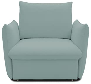 DOMO. collection Sessel Cloud Box, Armsessel mit Schlaffunktion und Boxspringfederung, Schlafsessel, Boxspringsessel, Polstersessel, 120 x 97 x 100 cm (BxTxH), Mint