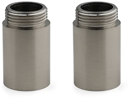 gotonovo 5,1 cm Wandhalterungs-Verlängerungsrohr für Duscharmatur, Auslauf, Wannen-Auslaufverlängerung, ein Paar, gebürstetes Nickel
