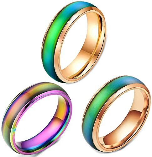 EUMENIDES stimmungsring,Farbwechselring，Farbwechselringe für Herren und Damen, temperaturempfindliche Farbwechselringe, personalisierte Mode-Paarringe, (3pcs-, C 57mm（18.5）)