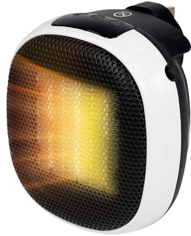 Russell Hobbs 700W Compact Portable White Ceramic Plug in Fan Heater in White with 2 Heat Settings & Overheat Protection, 10m2 Room Size, RHPH7001W 2 Year Guarantee
