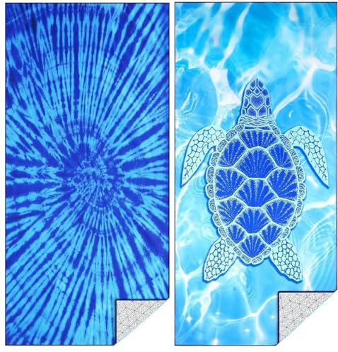 2 Set Strandtuch Groß Microfaser Badetuch 180×80 cm Strand Strandhandtuch