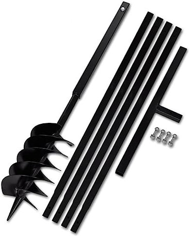 SmtSecLSH Handbohrer Erdbohrer Handerdbohrer Erdlochbohrer 200 Mm Verlängerungsrohr 9 M Bohrer Pflanzbohrer Pfahlbohrer Brunnenbohrer Brunnenbohrgerät Lochbohrer