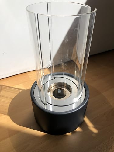 Firell Bioethanol Tischkamin mit [Tornado-Flamme] aus massivem Beton- Ethanol Tischfeuer Indoor & Outdoor | Feuersäule wärmend mit 2h Brenndauer | Tisch Kamin Feuer Wohnzimmer Terrasse Garten Balkon