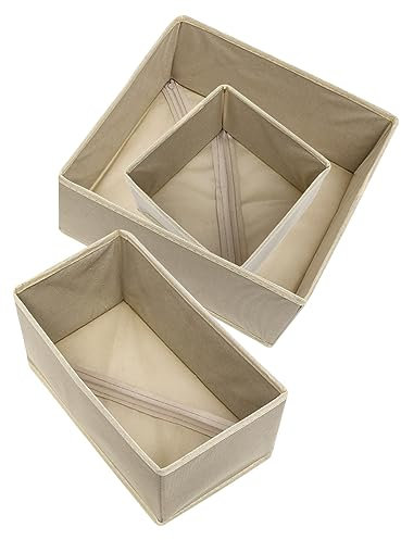 CAXUSD 3stücke Teiliges Unterwäsche Organizer Aus Non-woven Material Faltbare Aufbewahrungsbox Für Socken Bhs Und Unterhosen Praktische Organizer Für Schlafzimmer Und Kleiderschrank