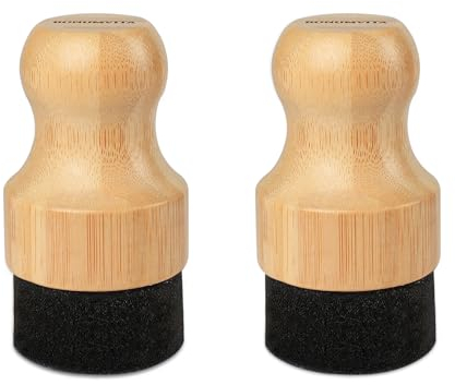 BONUMVITA Cutting Board Oil Wax Applicator - 2PCS Bamboo Wood Applicator for Food Grade Mineral Oil Board, Wooden Butcher Blocks, Spatula, Spoon, Utensils