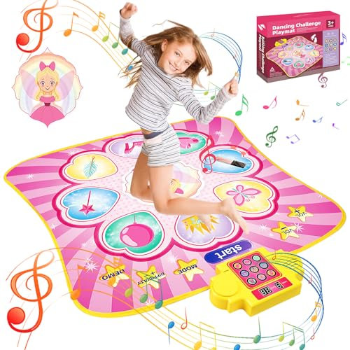ZWOOS Tanzmatte für Kinder ab 3-12+ Jahre, (Rosa-2)