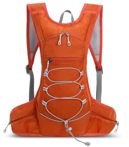 Laufrucksack for Herren, Trinkrucksack for Läufer, wasserdichte Taschen, leicht, atmungsaktiv und schweißableitend, kann mit 2-Liter-Wasserbeutel verwendet werden, geeignet for Marathons(Orange)