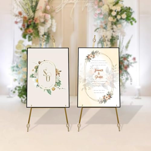 MEELRYD Staffelei Groß Stand für Aufsteller Sitzplan Hochzeit Künstler Poster, 110cm Verstellbares Stativ Tisch Kunst Leinwand Malerei Display, Deko-Ständer, Schwarz Innen Außen