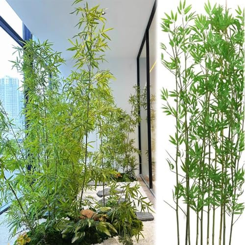 Künstliche Bambuspflanzen für den Innenbereich, 2 m hoch, künstlicher Bambusbaum für Terrasse, Innenhof oder Landschaftsbau, realistische Simulationspflanze für Sichtschutz oder Trennwand (Größe: 2 m,