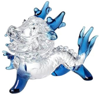 BAHJKASD Kristall Drachenstatue Chinesische Shui Drachenfiguren Für Reichtum Glück Desktop Kulturelle Dekorationen Mit Sorgfalt Basteln