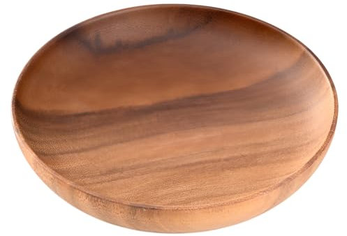 Hölzerne Schüssel, Holzschale Feste Akazie Hölzerne Salatschüssel Küchengeräte Groß Obstschale Holz für Salat Suppe Reis Holzschüssel mit großem Fassungsvermögen, Holzschüssel Walnussschüssel
