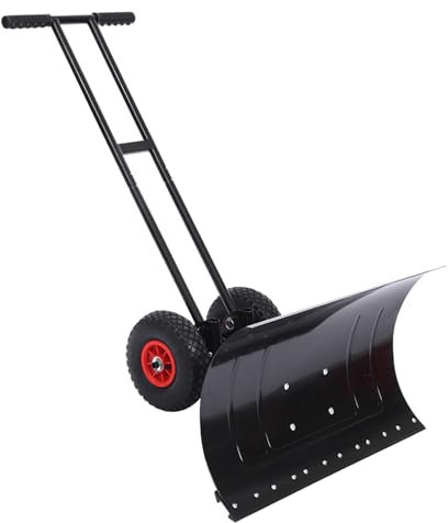 Genérico Pala quitanieves, Pala quitanieves con Ruedas de Empuje Manual con diseño de Doble Poste, Herramienta para Quitar Nieve en Superficies de Carreteras ensanchadas y engrosadas