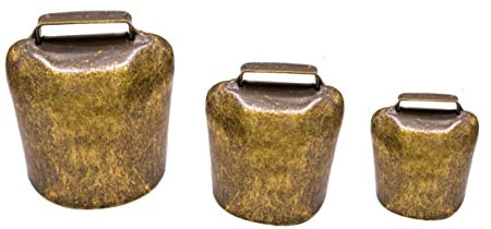 Yardwe Bronze Kuhglocken 2 Stück Kleine 26g Glöckchen mit Klarem Ton für Schafe Pferde und Landwirtschaftliche Nutzung