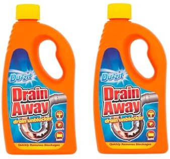 Duzzit Drain Away Sink, Shower & Bath Unblocker Cleaner - 2 Pack (400ml Each) | Powerful Blockage Remover for Drains, Pipes & Plugholes