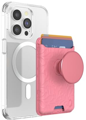 PopSockets Softgoods Phone Wallet with Expanding Grip and Adapter Ring for MagSafe, Phone Card Holder, Wireless Charging Compatible, Wallet Compatible with MagSafe -Putty Tooled
