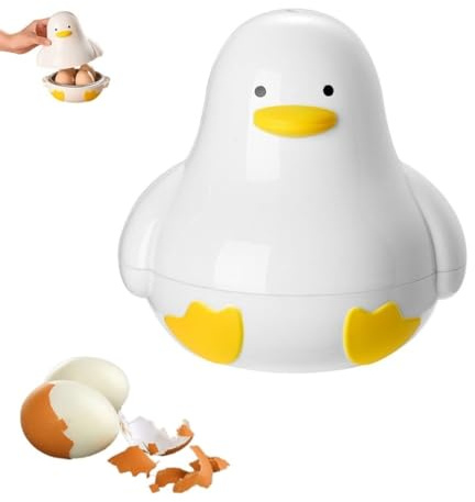Microwave Egg Boiler Duck Shape 4 Egg Capacity Microwave Egg Cooker for Hard Boiled Eggs Egg Maker Under 9 minutes Medium and Hard Boiled Egg Cooker Rapid Egg Boiler Microwavable Egg Poacher