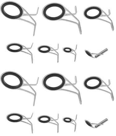 VGOL Juego de 14 anillos para caña de pescar de larga distancia (1,8 cm, 1,4 cm, 1,1 cm, 0,8 cm, 0,6 cm, 0,5 cm y 0,5 cm)