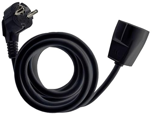 Tubo di prolunga 3 x 1,5 mm, 1 m, colore nero, ideale per collegamenti elettrici e facilitare l'estensione dei dispositivi.