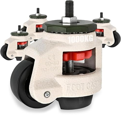 Set di 4 Ruote per Mobili Carichi Pesanti, Ruote per Spostare Mobili Portata Totale 1000kg Rotelle da Trasporto M12 x 30mm Rotelle Girevoli a 360° per Banchi da Lavoro Mobili (1000KG)