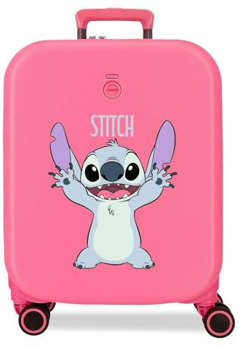 Joumma Disney Stitch Playfull Kinderkoffer ABS Starrer Kabinenkoffer TSA-Schloss 4 Räder Handgepäck