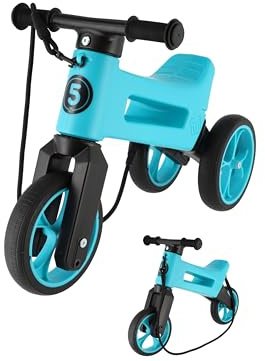 FWRider Supersport 2-in-1 Kinder Laufrad Aqua - Zweirad und Dreirad in einem, Balance-Bike mit Gurt und geräuschlosen Rollen - Ab 18 Monaten, geeignet bis 25 kg, Lauflernrad