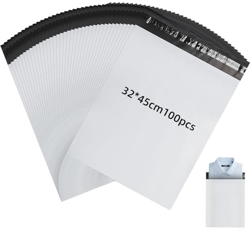100 pezzi buste per spedizioni - Mailing Postale Sacchetti Espressi - Autoadesive pacchi - Buste Plastica - Imballaggio per Spedizioni per indumenti, libro, scarpe